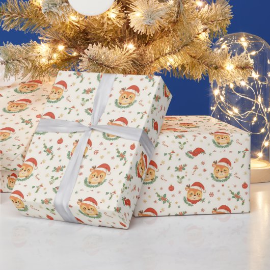 Kerstmis rendier inpakpapier (Feestdagen)