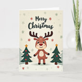 Kerstmis Rendier Kaart (Voorkant)