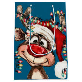 Kerstmis rendier kerst showergordijn medium cadeauzakje (Achterkant)
