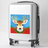Kerstmis rendier krans Kerstfeest Winter Wonderlan Sticker (Koffer)