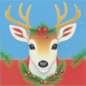 Kerstmis rendier krans Kerstfeest Winter Wonderlan Sticker (Voorkant)
