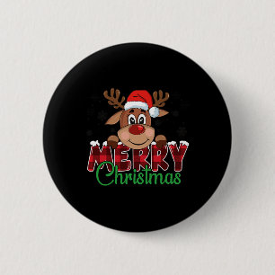 Kerstmis Rendier Mannen Vrouwen Familie Matching Ronde Button 5,7 Cm
