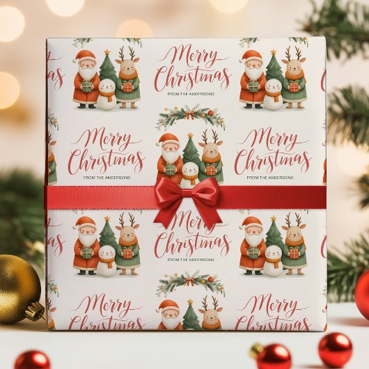 Kerstmis rendier naam Kerstgeschenk Cadeaupapier