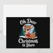 Kerstmis rendier Oh hert kerst hier Feestdagenkaart (Voorkant / Achterkant)