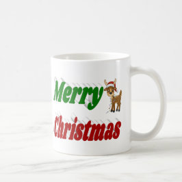 Kerstmis rendier rood groen halve typografie koffiemok