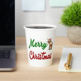 Kerstmis rendier rood groen script papieren bekers