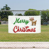 Kerstmis rendier rood groen script spandoek (Insitu)