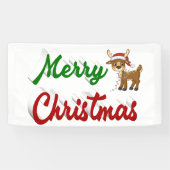 Kerstmis rendier rood groen script  spandoek (Horizontaal)