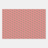 Kerstmis Rendier Rood Roze Wit Kerstmis Inpakpapier Vel (Voorkant 2)