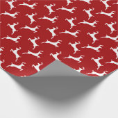 Kerstmis rendier rood wit cadeaupapier (Hoek)