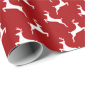 Kerstmis rendier rood wit cadeaupapier (Rol Hoek)