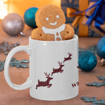 Kerstmis rendier rood zwart buffel geruite cheque