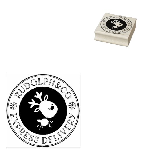 Kerstmis rendier rubberen stempel (Gestempeld)