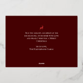 Kerstmis rendier Script familie fotocollage Folie Feestdagenkaart (Achterkant)