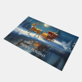 Kerstmis Rendier slee Arrenslee Deurmat (Schuin)