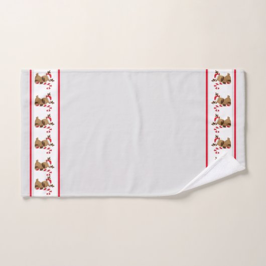 Kerstmis rendier snoepriet bad handdoek (Handdoek)