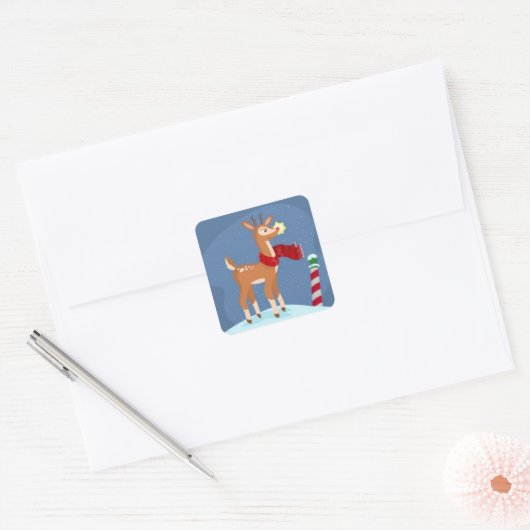 Kerstmis Rendier Stickers (Envelop)