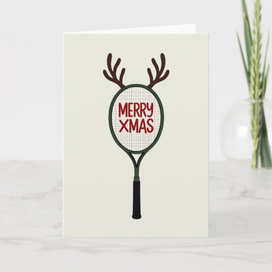 Kerstmis Rendier Tenniskaart Kaart (Voorkant)