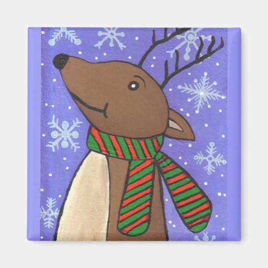 Kerstmis rendier - vakantieganger magneet (Voorkant)