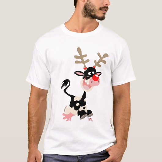 Kerstmis Rendier vervalste T-shirt (Voorkant)