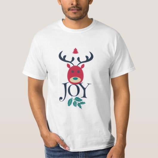 Kerstmis Rendier Vreugde T-Shirt (Voorkant)
