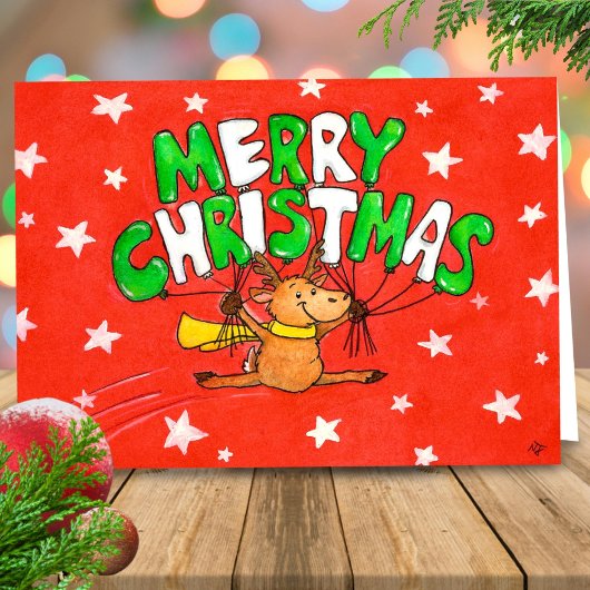 Kerstmis rendier wenskaart  kaart