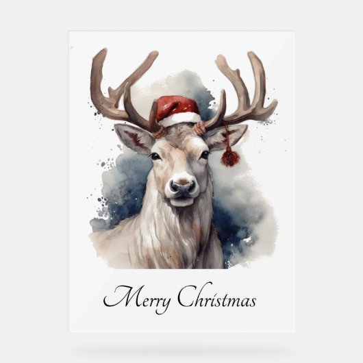 Kerstmis rendieren, aanpasbaar acryl bord (Voorkant)