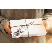 Kerstmis rendieren, aanpasbaar cadeaulabel