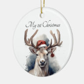 Kerstmis rendieren, aanpasbaar keramisch ornament (Links)