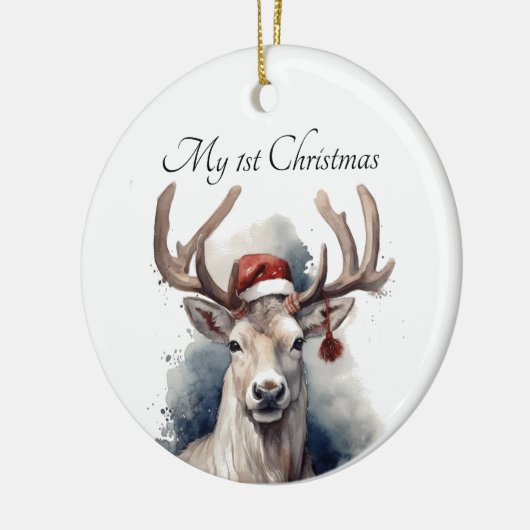 Kerstmis rendieren, aanpasbaar keramisch ornament (Links)