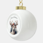 Kerstmis rendieren, aanpasbaar keramische bal ornament (Rechts)