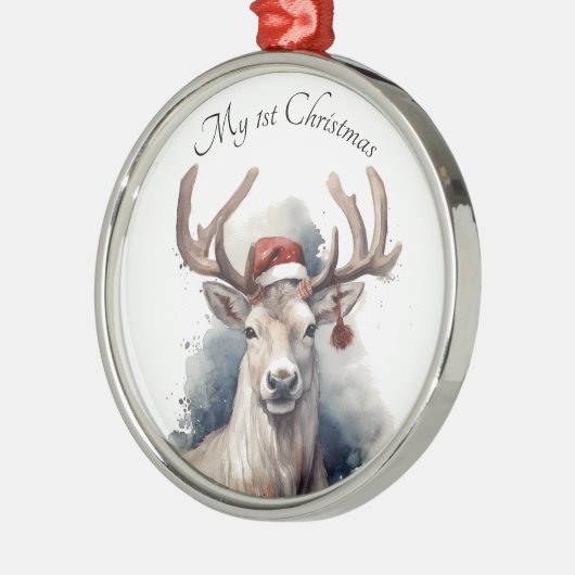 Kerstmis rendieren, aanpasbaar metalen ornament (Links)