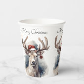 Kerstmis rendieren, aanpasbaar papieren bekers (Voorkant)