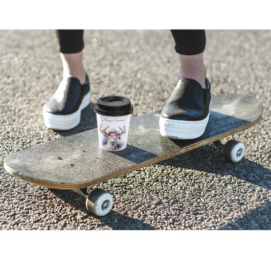 Kerstmis rendieren, aanpasbaar papieren bekers