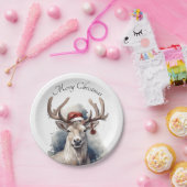 Kerstmis rendieren, aanpasbaar papieren bordje (Feest)