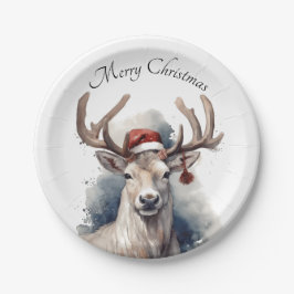 Kerstmis rendieren, aanpasbaar papieren bordje