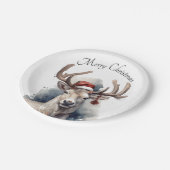 Kerstmis rendieren, aanpasbaar papieren bordje (Gekanteld)