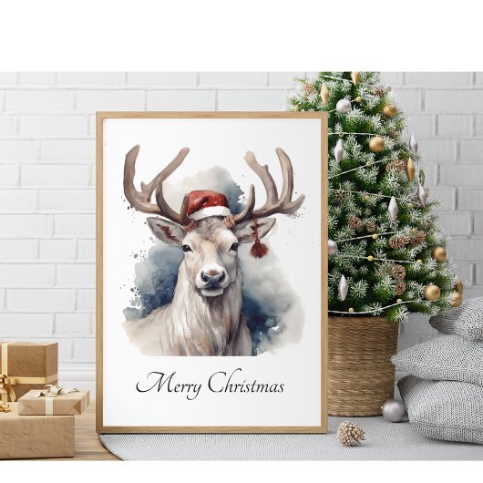 Kerstmis rendieren, aanpasbaar poster