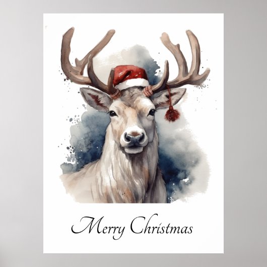 Kerstmis rendieren, aanpasbaar poster (Voorkant)