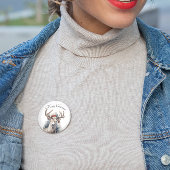 Kerstmis rendieren, aanpasbaar ronde button 3,2 cm