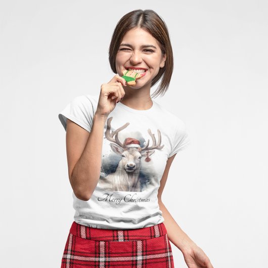 Kerstmis rendieren, aanpasbaar t-shirt