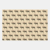 Kerstmis rendieren, Beer en dennenboom Inpakpapier Vel (Voorkant)