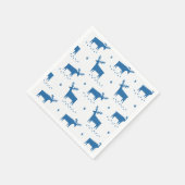 Kerstmis rendieren. Blauw bos dierlijk patroon Servet (Hoek)