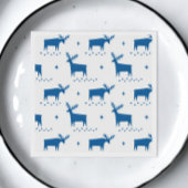 Kerstmis rendieren. Blauw bos dierlijk patroon Servet