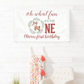 Kerstmis rendieren eerste verjaardag spandoek (Insitu)