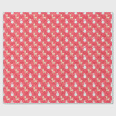 Kerstmis rendieren en sneeuwpoppen patroon - Rood Cadeaupapier (Vlak)