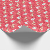 Kerstmis rendieren en sneeuwpoppen patroon - Rood Cadeaupapier (Hoek)
