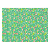 Kerstmis rendieren en vogel groene tafelkleed (Voorkant (Horizontaal))