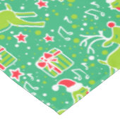 Kerstmis rendieren en vogel groene tafelkleed (Gekanteld)