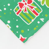 Kerstmis rendieren en vogel patroon groen fleece deken (Hoek)